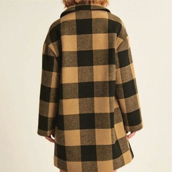 Abercrombie & Fitch Buffalo Check Peacoat Wool Fall Winter Casual Classic Size M - Picture 8 of 16